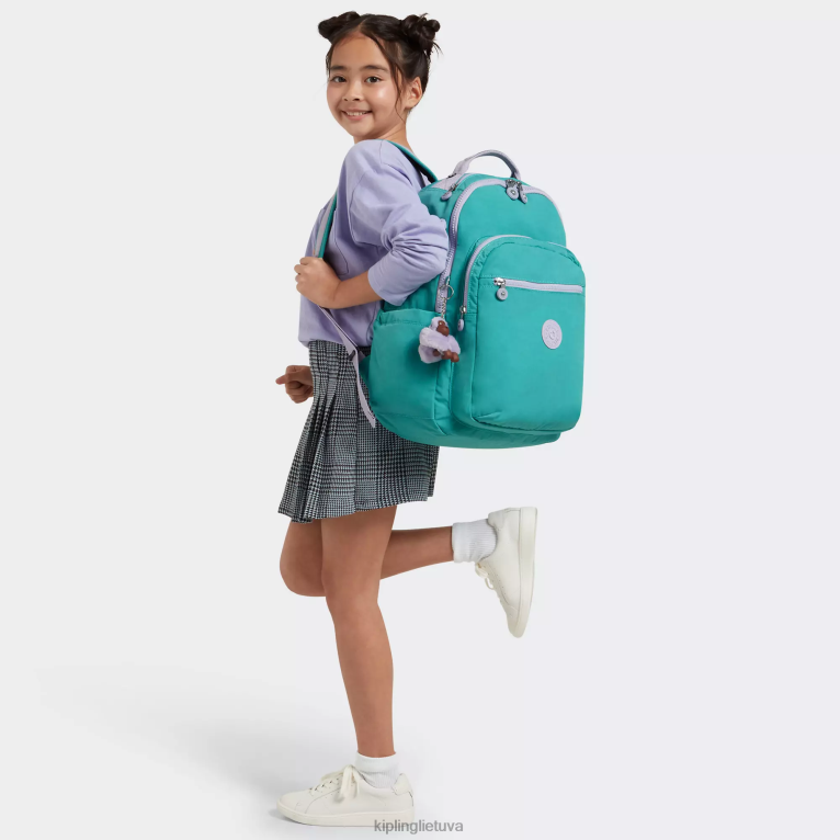 \"maišeliai\" Seoul didelė 15 colių nešiojamojo kompiuterio kuprinė 22V8R429 Kipling moterys banglentininkas žalias