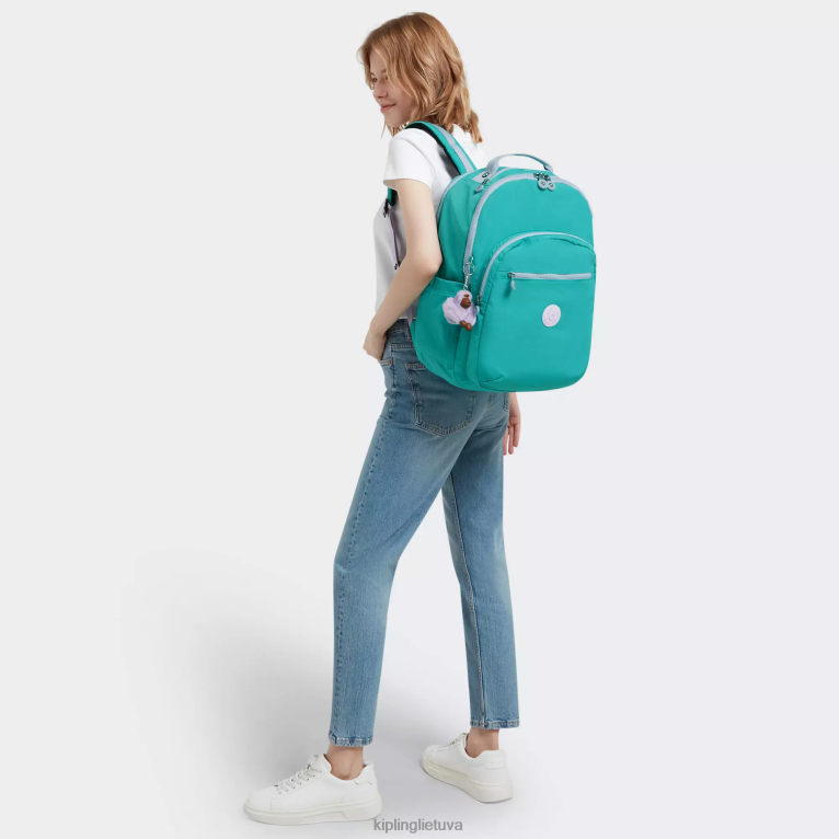 \"maišeliai\" Seoul ypač didelė 17 colių nešiojamojo kompiuterio kuprinė 22V8R449 Kipling moterys banglentininkas žalias