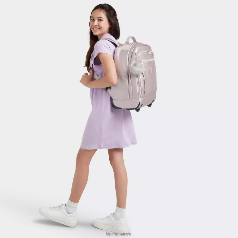 \"maišeliai\" žvilgsnis didelė metalinė besisukanti kuprinė 22V8R492 Kipling moterys metalinė rožė