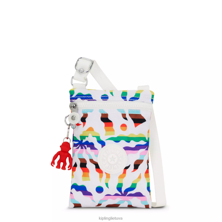 "maišeliai" afia Lite margintas mini crossbody krepšys 22V8R36 Kipling moterys vaivorykštinis delnas