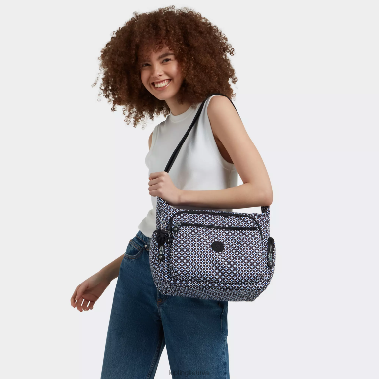 \"maišeliai\" gabbie margintas crossbody krepšys 22V8R142 Kipling moterys juoda plytelė
