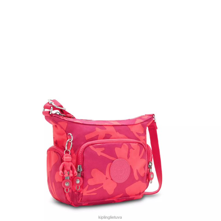 \"maišeliai\" gabbie mini margintas crossbody krepšys 22V8R138 Kipling moterys koralų gėlė
