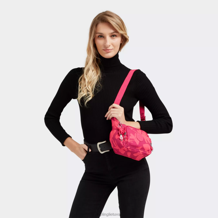 \"maišeliai\" gabbie mini margintas crossbody krepšys 22V8R138 Kipling moterys koralų gėlė