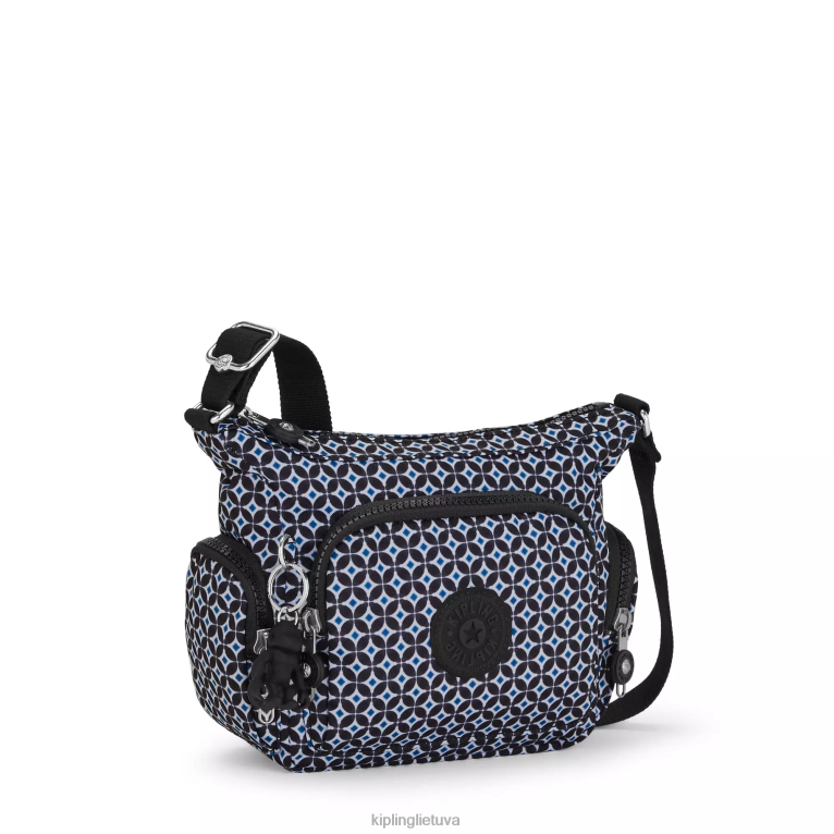 \"maišeliai\" gabbie mini margintas crossbody krepšys 22V8R140 Kipling moterys juoda plytelė