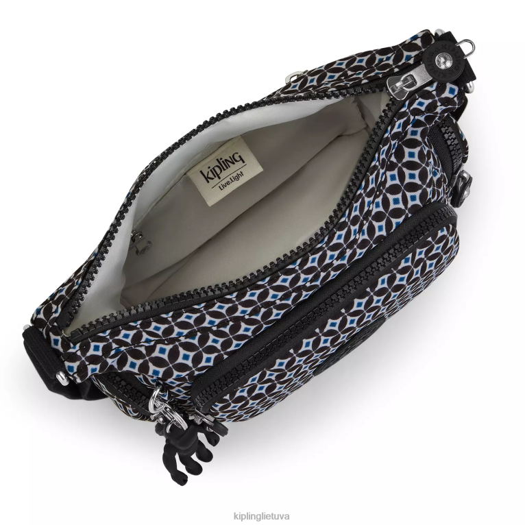 \"maišeliai\" gabbie mini margintas crossbody krepšys 22V8R140 Kipling moterys juoda plytelė