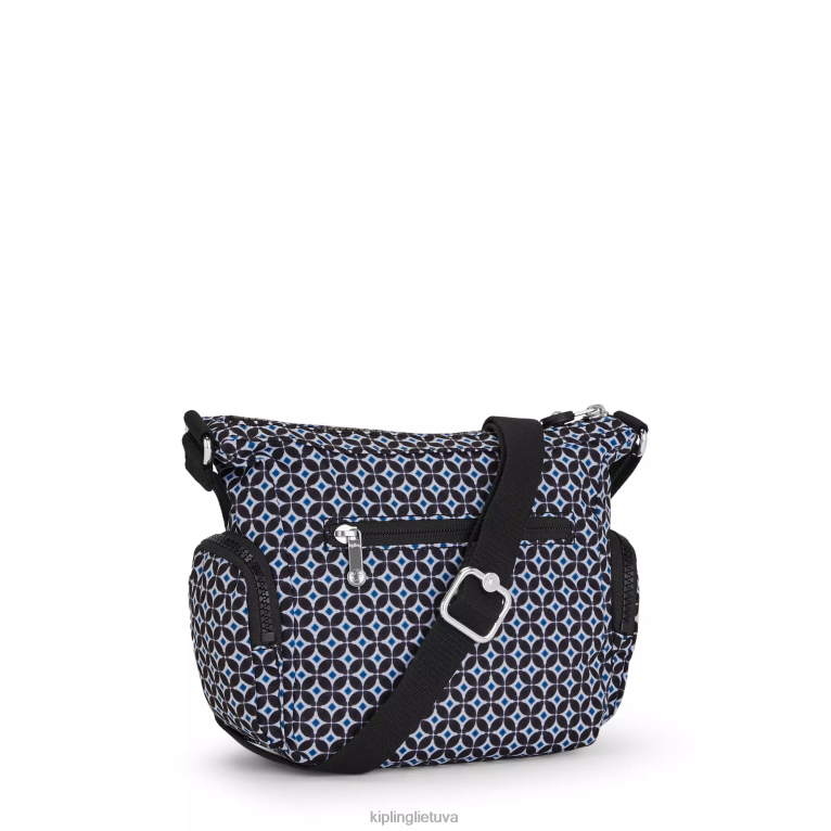 \"maišeliai\" gabbie mini margintas crossbody krepšys 22V8R140 Kipling moterys juoda plytelė