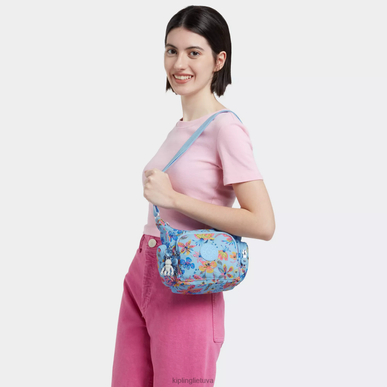 \"maišeliai\" gabbie mini margintas crossbody krepšys 22V8R141 Kipling moterys laukinės gėlės