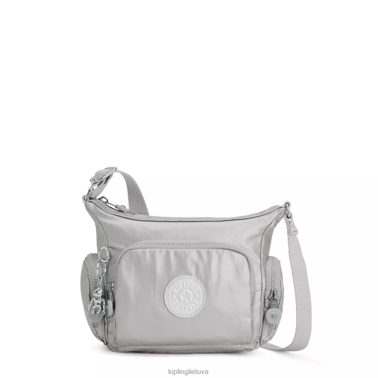 "maišeliai" gabbie mini metalinis crossbody krepšys 22V8R202 Kipling moterys šviesus metalas