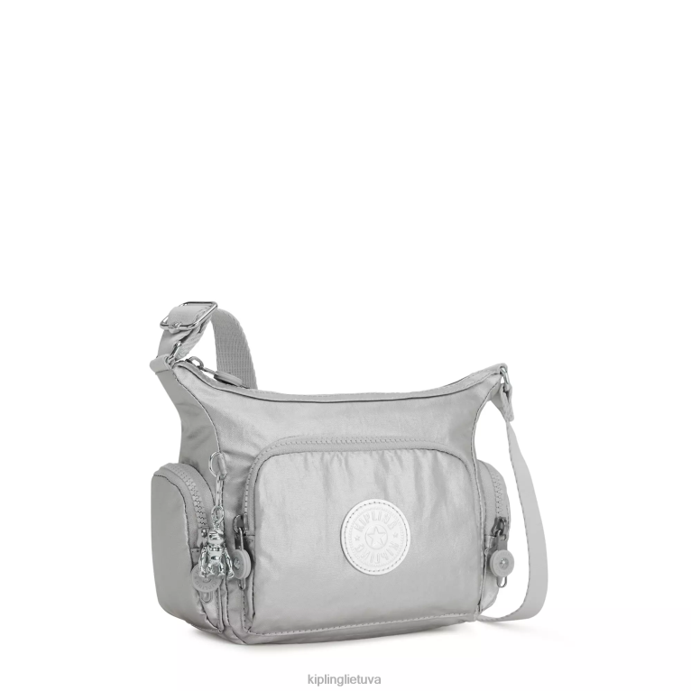 \"maišeliai\" gabbie mini metalinis crossbody krepšys 22V8R202 Kipling moterys šviesus metalas