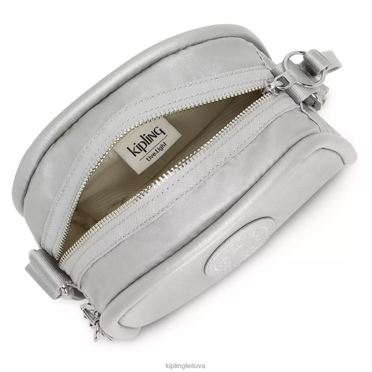 \"maišeliai\" jesper metalinis crossbody krepšys 22V8R205 Kipling moterys šviesus metalas