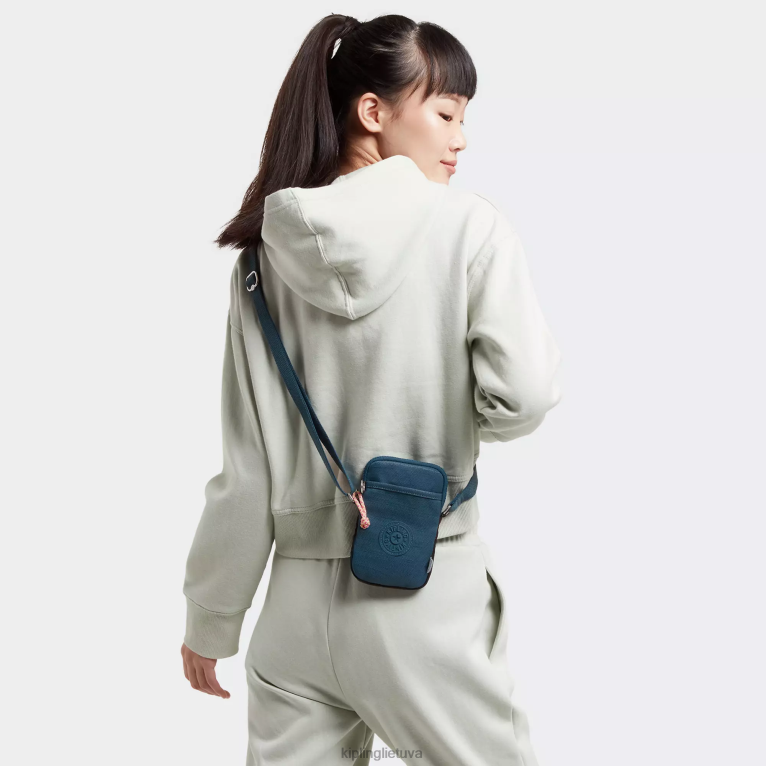 \"maišeliai\" sutampa crossbody telefono krepšys 22V8R182 Kipling moterys austa žalsvai melsva