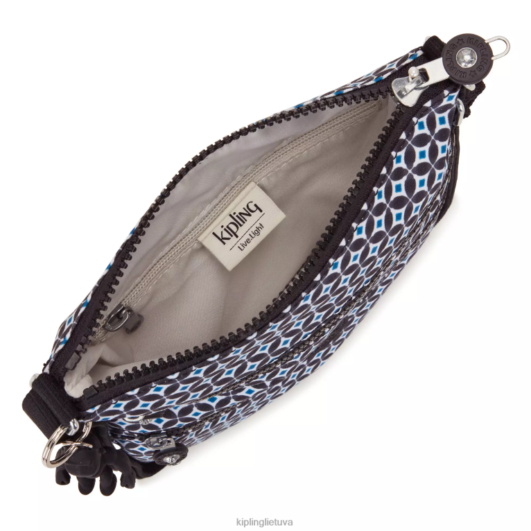\"maišeliai\" keiko margintas crossbody mini krepšys 22V8R8 Kipling moterys juoda plytelė