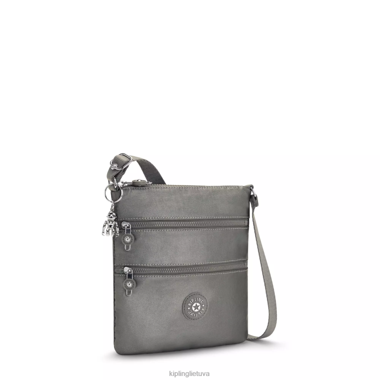 \"maišeliai\" keiko metalinis crossbody mini krepšys 22V8R95 Kipling moterys mėnulio pilka metalinė