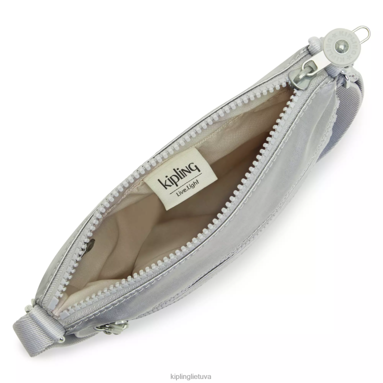 \"maišeliai\" keiko metalinis crossbody mini krepšys 22V8R96 Kipling moterys šviesus metalas