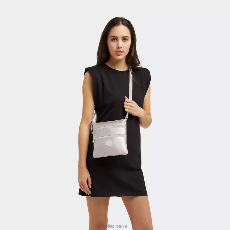 \"maišeliai\" keiko metalinis crossbody mini krepšys 22V8R98 Kipling moterys metalinis švytėjimas