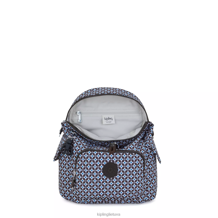 \"maišeliai\" miesto pakuotė mini spausdinta kuprinė 22V8R498 Kipling moterys juoda plytelė