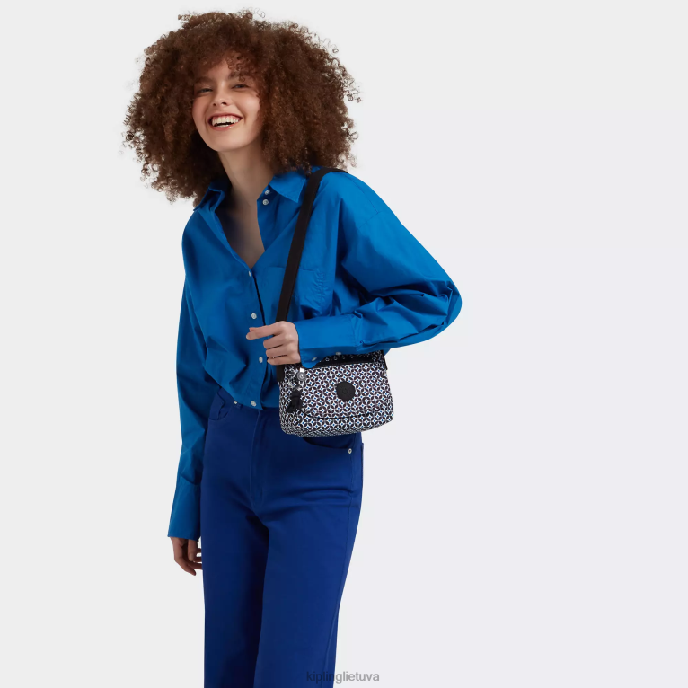 \"maišeliai\" sabian margintas crossbody mini krepšys 22V8R13 Kipling moterys juoda plytelė